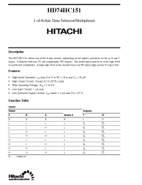 Datasheet HD74HC151 manufacturer Hitachi