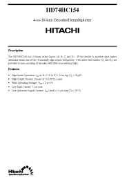 Datasheet HD74HC154 manufacturer Hitachi