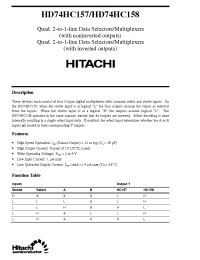 Datasheet HD74HC157 manufacturer Hitachi