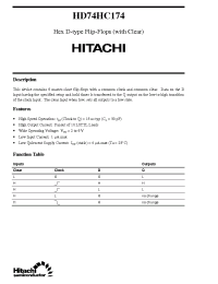 Datasheet HD74HC174 manufacturer Hitachi