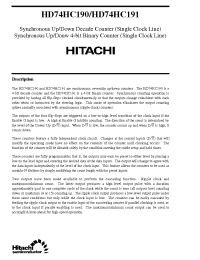 Datasheet HD74HC190 manufacturer Hitachi