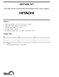 Datasheet HD74HC367 manufacturer Hitachi