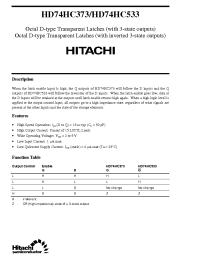 Datasheet HD74HC373 manufacturer Hitachi