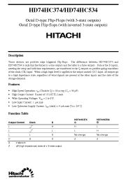 Datasheet HD74HC374 manufacturer Hitachi