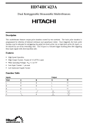 Datasheet HD74HC423A manufacturer Hitachi
