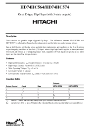Datasheet HD74HC574 manufacturer Hitachi
