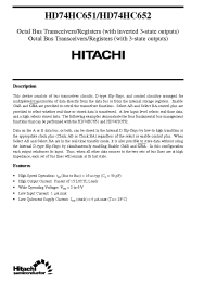 Datasheet HD74HC651 manufacturer Hitachi