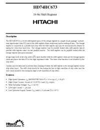 Datasheet HD74HC673 manufacturer Hitachi