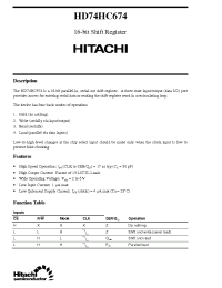 Datasheet HD74HC674 manufacturer Hitachi