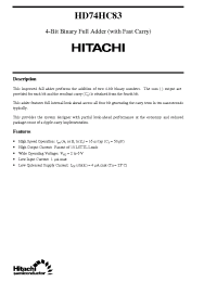 Datasheet HD74HC83 manufacturer Hitachi