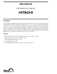 Datasheet HD74HC85 manufacturer Hitachi