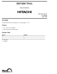 Datasheet HD74HCT04A manufacturer Hitachi