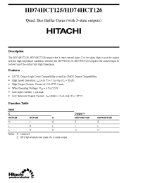 Datasheet HD74HCT126 manufacturer Hitachi