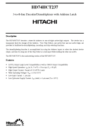 Datasheet HD74HCT237 manufacturer Hitachi
