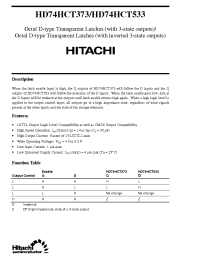 Datasheet HD74HCT533 manufacturer Hitachi