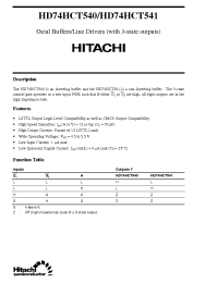 Datasheet HD74HCT540 manufacturer Hitachi