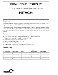 Datasheet HD74HCT573 manufacturer Hitachi