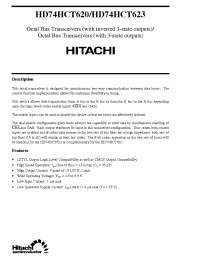 Datasheet HD74HCT623 manufacturer Hitachi