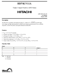 Datasheet HD74LV11A manufacturer Hitachi