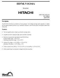 Datasheet HD74LV1G04A manufacturer Hitachi
