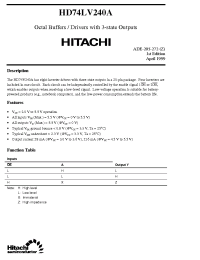 Datasheet HD74LV240A manufacturer Hitachi