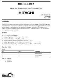 Datasheet HD74LV245A manufacturer Hitachi