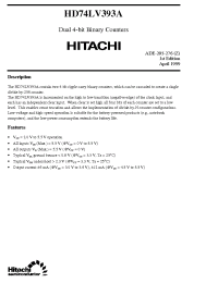 Datasheet HD74LV393A manufacturer Hitachi