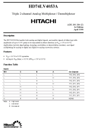 Datasheet HD74LV4053A manufacturer Hitachi