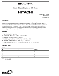 Datasheet HD74LV86A manufacturer Hitachi