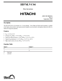 Datasheet HD74LVC04 manufacturer Hitachi