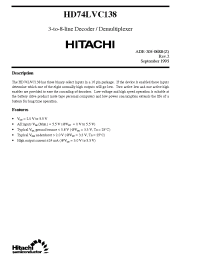 Datasheet HD74LVC138 manufacturer Hitachi