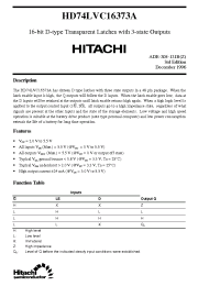 Datasheet HD74LVC16373A manufacturer Hitachi