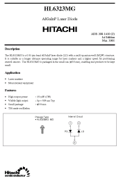 Datasheet HL6323MG manufacturer Hitachi