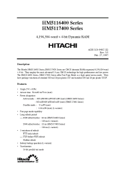 Datasheet HM5116400S-5 manufacturer Hitachi
