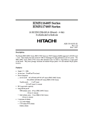 Datasheet HM5116405S-6 manufacturer Hitachi