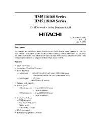 Datasheet HM5118160TT-7 manufacturer Hitachi