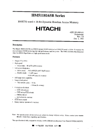 Datasheet HM5118165B manufacturer Hitachi