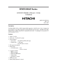 Datasheet HM5118165J-6 manufacturer Hitachi