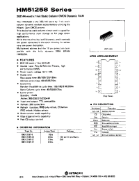 Datasheet HM51258P-10 manufacturer Hitachi
