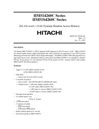 Datasheet HM514260CJ-7 manufacturer Hitachi