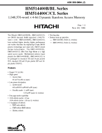 Datasheet HM514400B manufacturer Hitachi
