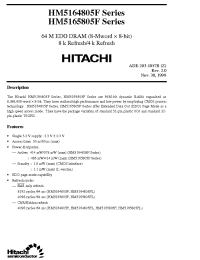 Datasheet HM5164805FLJ-5 manufacturer Hitachi