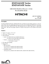 Datasheet HM5165165FTT-6 manufacturer Hitachi