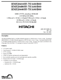 Datasheet HM5264165B60 manufacturer Hitachi