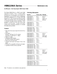 Datasheet HM62256ALFP-10SLT manufacturer Hitachi