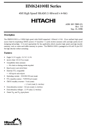 Datasheet HM624100HJP-15 manufacturer Hitachi