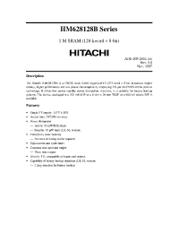 Datasheet HM628128BLF-8 manufacturer Hitachi