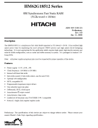 Datasheet HM62G18512BP-5 manufacturer Hitachi