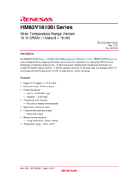 Datasheet HM62V16100LBPI-5SL manufacturer Hitachi