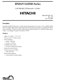 Datasheet HM62V16256BLTT-7SL manufacturer Hitachi